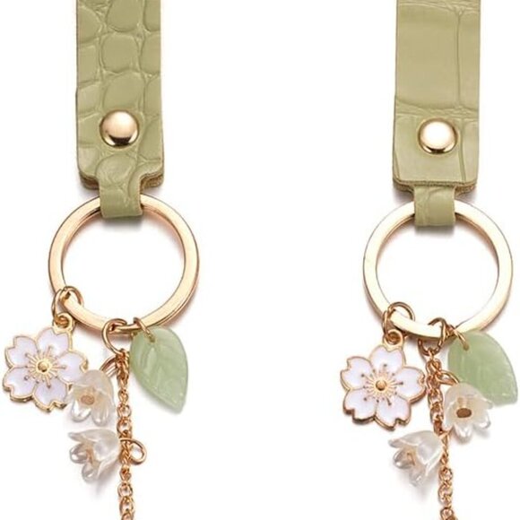 4PCS Flower Keychain Cute Handbag Key Chain Personalized Key ring Golden for Wom - Picture 1 of 8